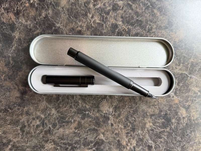 Matte Black Forest Fountain Pen Extra Fine Nib Classic Design