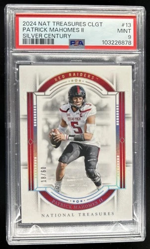 2024 National Treasures Collegiate Patrick Mahomes II Silver Century #/60 PSA 9