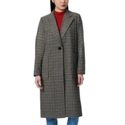 *NWT* Bernardo Ladies Houndstooth Wool Duster Coat (Brown,L)