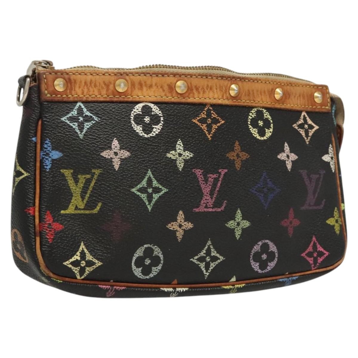 LOUIS VUITTON Monogram Multicolor Pochette Accessoires Black