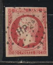 FRANCE  N° 17 A - Filets justes mais intactes /  Cote 70 € voit cachet