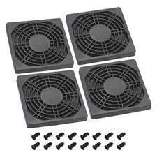 92mm Cooling Fan Filter with Screw, 4 Pack ABS Ventilator Grill Guard, Black