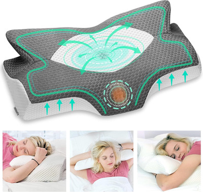 Elviros Orthopädisches Kissen Aus Memory Foam, Seitenschläferkissen Nackenstützk