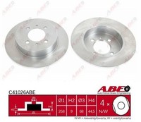 Abe 2X Bremsscheibe Hinten Ø258 Mm Voll FüR Nissan Almera I Hatchback N15 1.4
