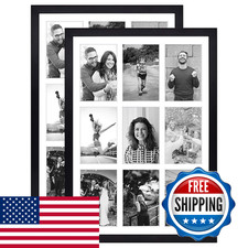 Golden State Art 13.6X19.7 Black Photo Wood Collage Frame Tempered Glass And