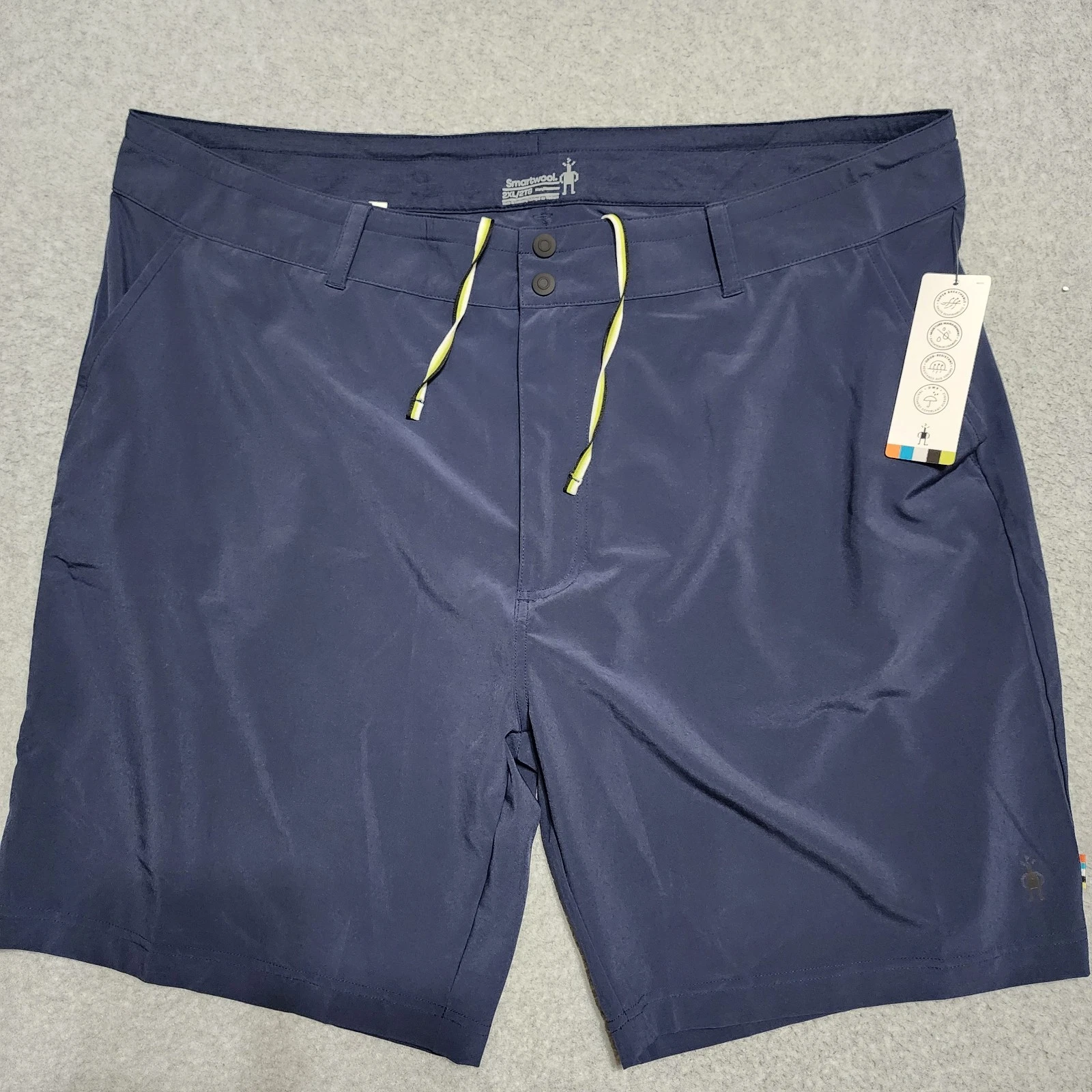 Smartwool 8" Shorts Mens XXL Deep Navy Lightweight Merino Performance Hiking NEW