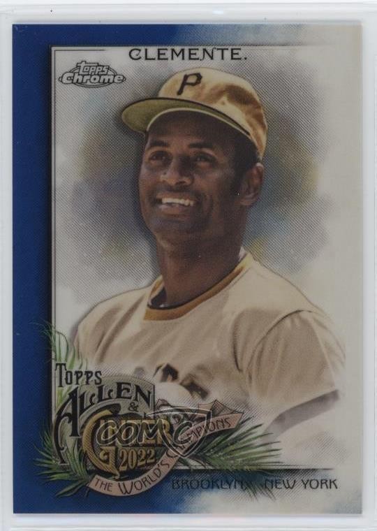 2022 Topps Allen & Ginter Chrome Blue Refractor /150 Roberto Clemente HOF 17kh