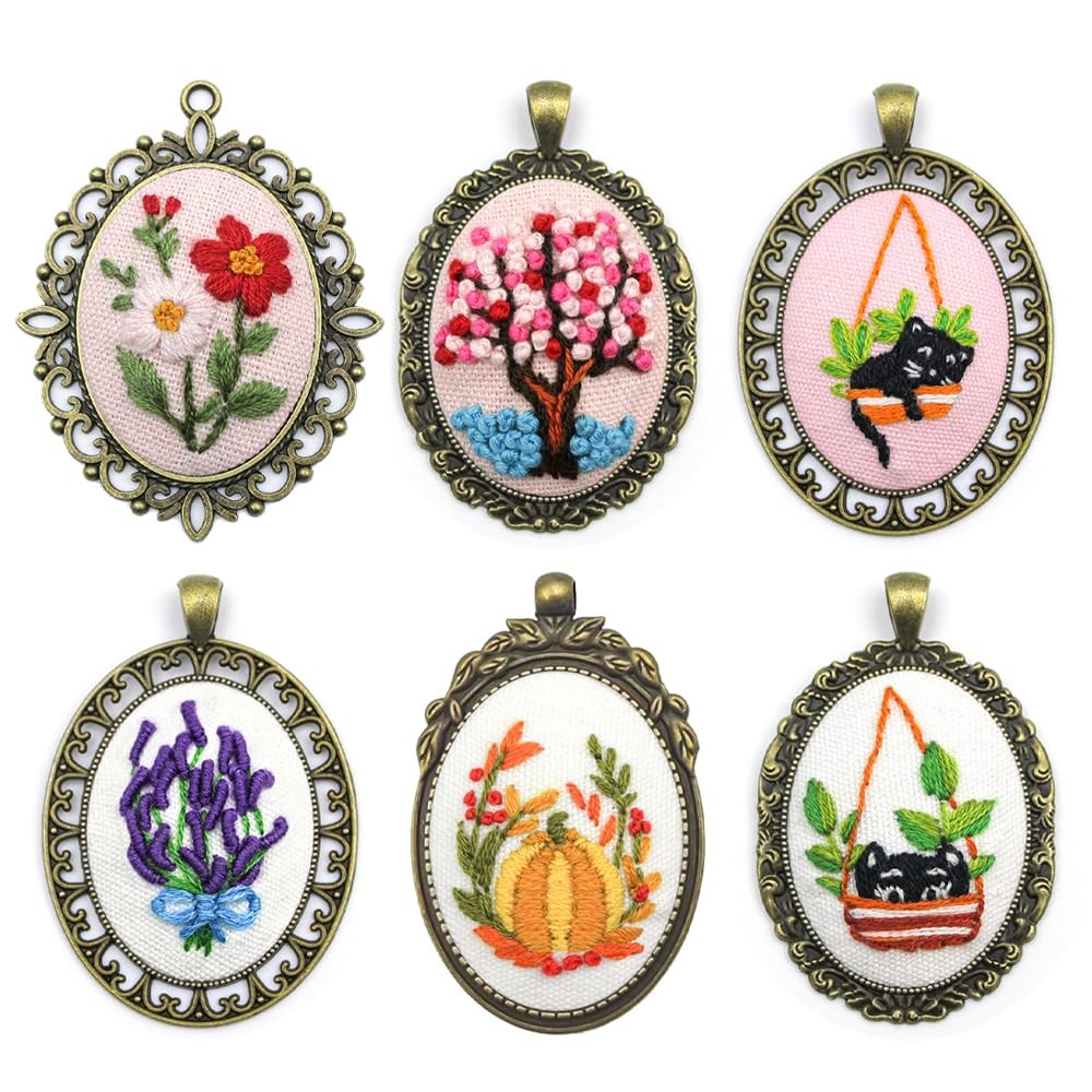 Pendant Kit For Beginner,embroidery Stitching Necklace,em...
