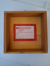 Vintage APPLE CUPERTINO HQ LABEL DISPLAYED IN CIGAR SHADOW BOX MAC MACINTOSH 6X6
