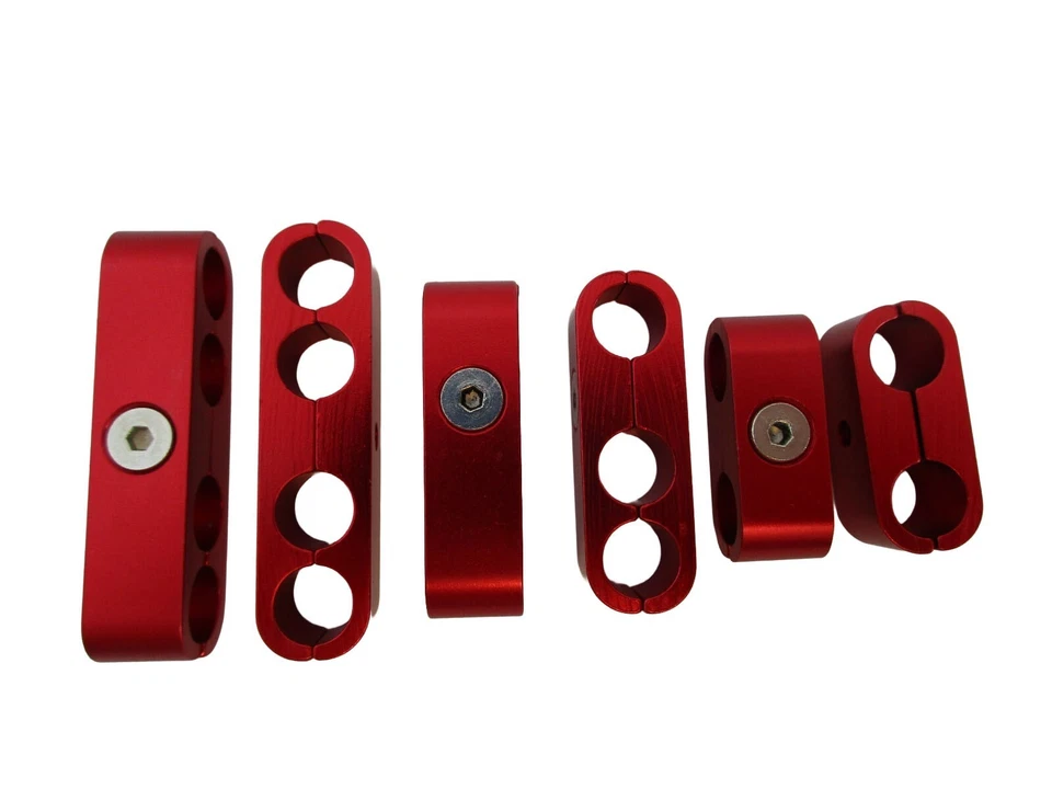 Juego de 6 separadores de cables de bujía roja - estilo de carrera se adapta a 8 mm, 9 mm, 10 mm Foto 4 de 4