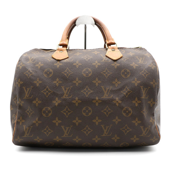 Louis Vuitton Monogram Speedy 30 Brown Canvas Hand bag M41526 Auth