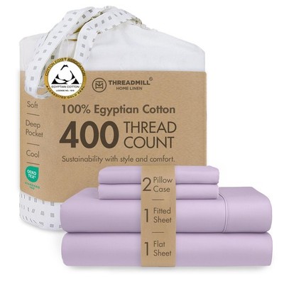 Threadmill Egyptian Cotton Queen Sheet Set | 100% Certified Egyptian Cotton S...