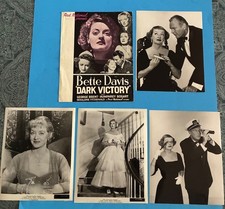 Vintage Bette Davis Dark Victory (1939) Press Book & (4) Press Stills Package