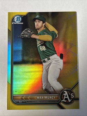 2022 Bowman Chrome Max Muncy Yellow Refractor #1/75 SSP Team Color Match   