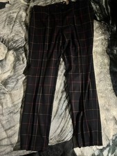 Tommy Hilfiger Plaid Trousers Pants Black Red Windowpane Straight Women  s 10