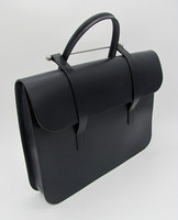 Rutherford English Bridle Leather Music Case, Briefcase. Navy