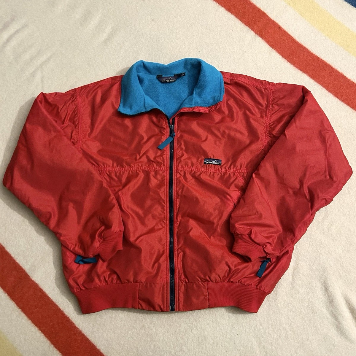 Patagonia Shelled Synchilla Jacket Mens Large 80s Red Turquoise