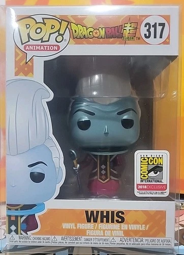 SDCC 2018 FUNKO POP! METALLIC WHIS 317 DRAGONBALL SUPER W/ POP PROTECTOR