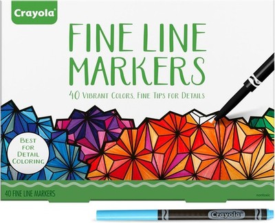 40 Colors of Fine Line Markers - Essential Supplies for Adult Coloring