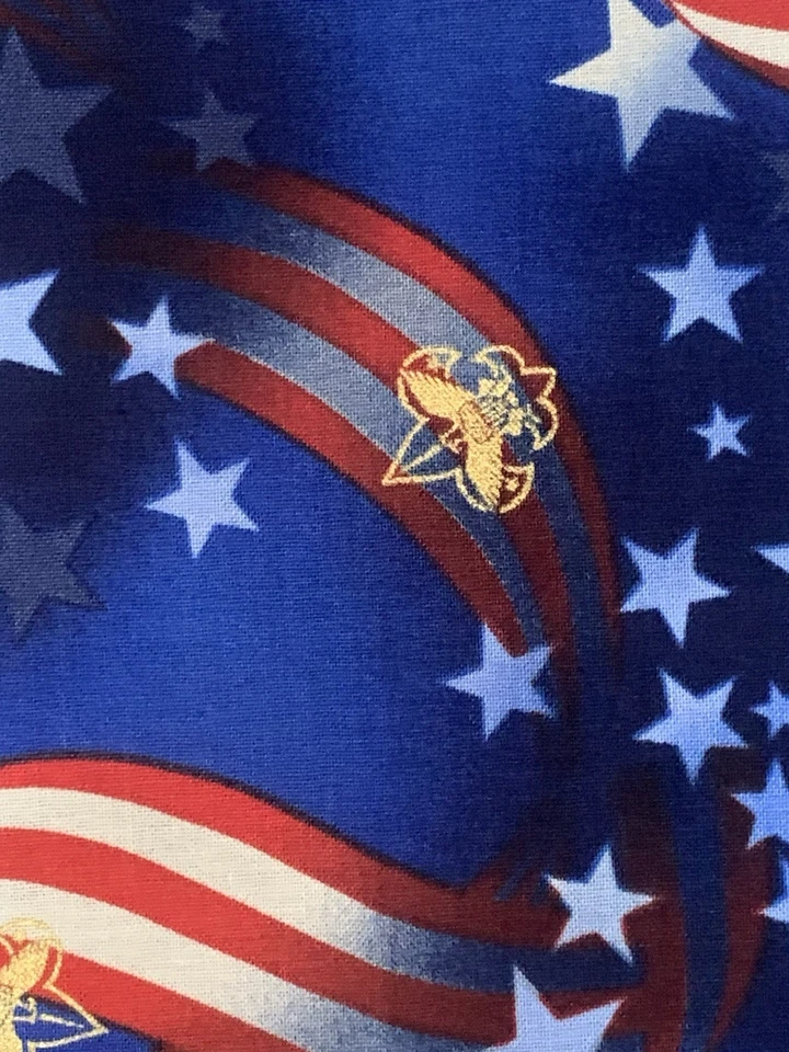 *OOP* Tela de edredón de algodón Boy Scouts estrellas y rayas BTHY Kaufman #9144 Foto 4 de 4