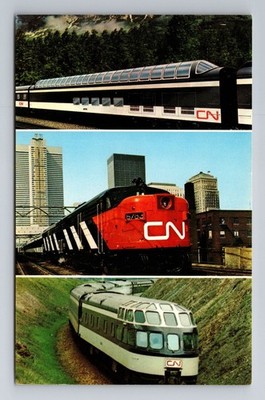 Three Different Trains, Train, Transportation, Antique Souvenir Vintage Postcard