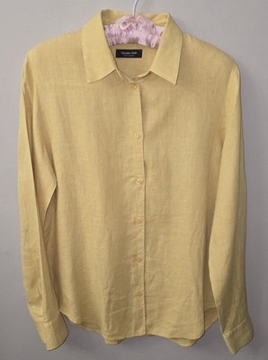 Massimo Dutti Women's Linen Button Up Blouse Shirt Size 4