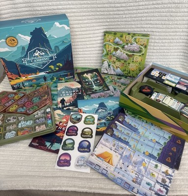 Bear Mountain Deluxe Camping Abenteuer Spiel Kickstarter + beide Erweiterungen & Matte