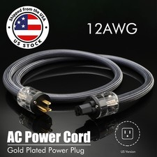 Audiophile 12AWG HIFI Audio US Plug AC Power Cable OFC Copper Power Cord