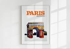 Paris Collage Wall Art - Printable Vintage Poster, Gift for Her, Retro