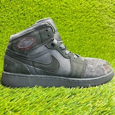 Nike Air Jordan 1 Mid Se Boys Size 6Y Black Athletic Basketball Shoes Sneakers