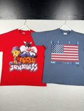 VTG 2000 Looney Tunes Bored Sensless Shirt 2000 Millennium - Large - Lot of 2