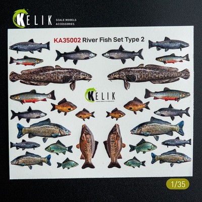 Kelik KA35002 - 1:35 River Fish set Type 2 - 3D Decal for dioramas - Neu