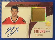 2010-11 SP Authentic Future Watch Nick Leddy Patch Auto 6/100 Blackhawks