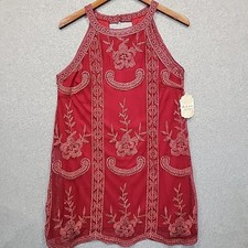 NWT Altar’d State Burgundy Red Lace Halter Neck Mini Dress Womens Sz Small Boho