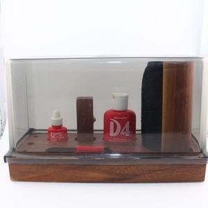 Vintage Discwasher Record Care Valet Set w/ Acrylic Cover Wood Base Audio Clean