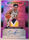 2024-25 Panini Obsidian Enrique Freeman Pacers Rookie Jersey Auto /49 Pink Flood