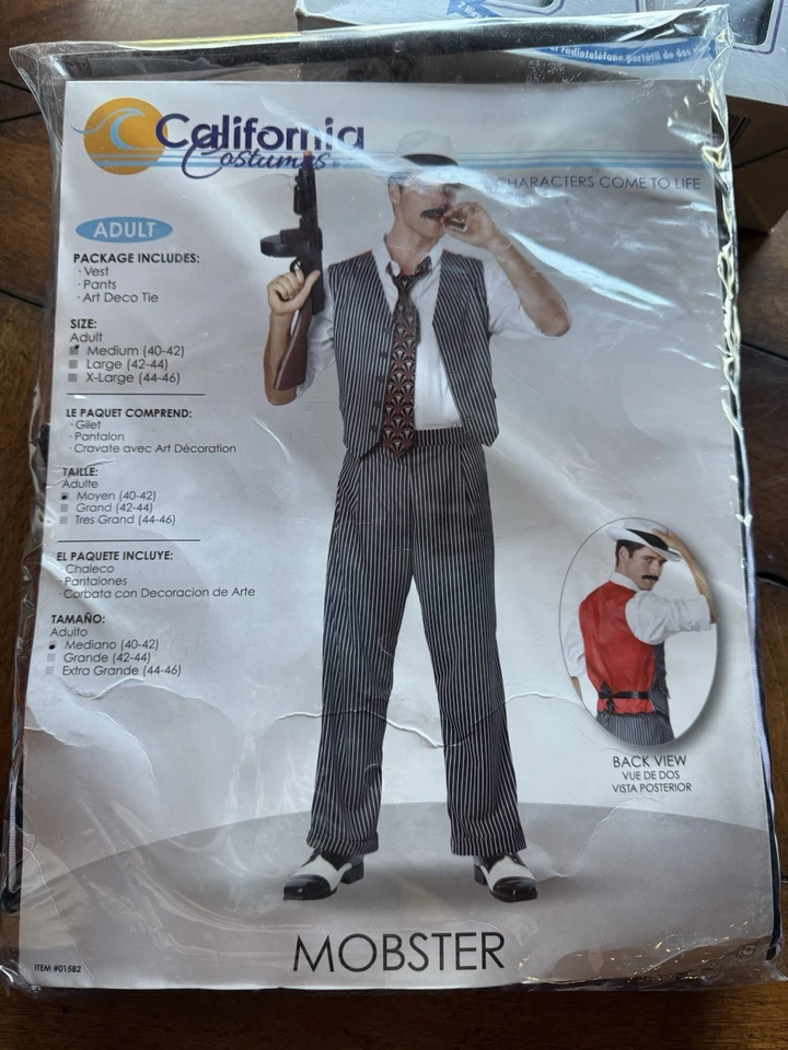 Mobster 1920s Mafia Gangster Mob Crime Boss Chicago Mens Costume - Image 3 of 4