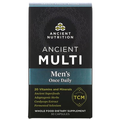 2 X Dr. Axe / Ancient Nutrition, Ancient Multi, Men's One Daily, 30 Capsules