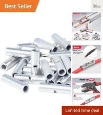Listed Non Insulated Butt Connectors 16-14 AWG, 100 pcs Electrical Seamless C...