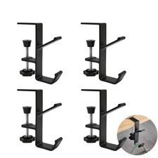 4pcs Desk Hook Holder, Aluminum Alloy Headphone Mount Stand Hanger, Aluminum