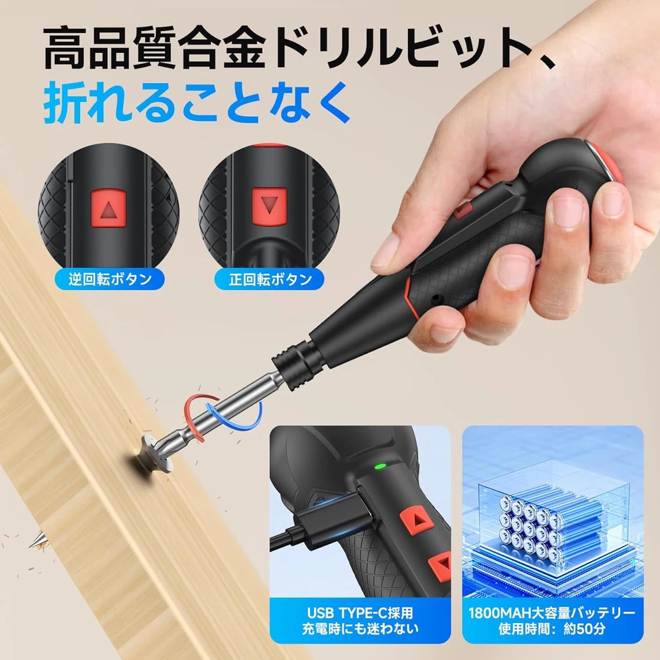 AAL Electric Screwdriver Small Portable Handheld USB-C USB Rechargeable w/14bits - Image 4 of 4