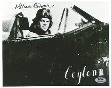WILLIAM DUNN SIGNED 8X10 PHOTOGRAPH PSA DNA (D) WWII ACE 6V 1ST ACE