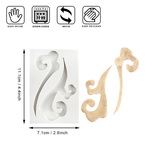 7 Pattern Cloud Shape Silicone Fondant Mould Chinese Style DIY Clay,Craft Mould - Picture 21 of 23