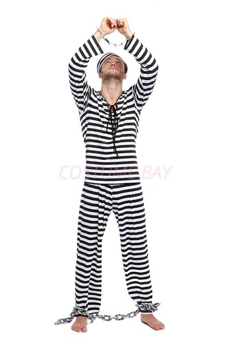 AU Womens Prisoner Convict Uniform Police Women Costume Officer Outfit Halloween - Picture 26 of 56