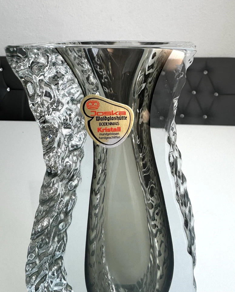 JOSKA Glas Vase Kristall Vintage Blockvase Bodenmais 21cm hoch Mundgeblasen ! - Bild 4 von 4
