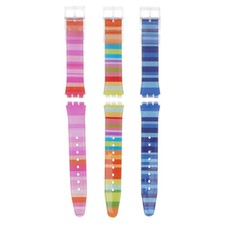 17/19mm Watch Strap PVC Compatible For Swatch Watches Easy Attach Detach