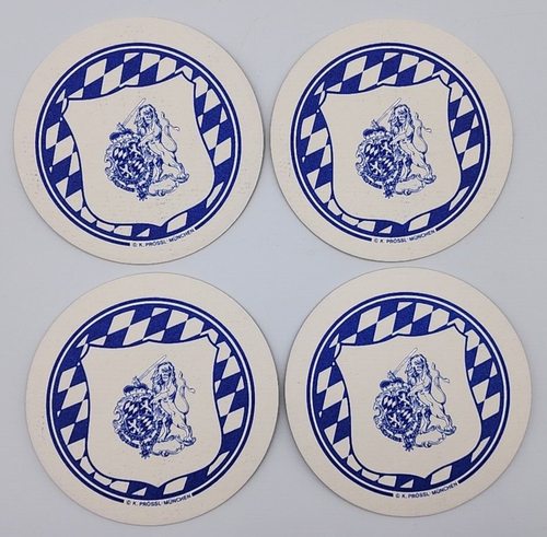 Vtg German Cardboard Castle Beer Coasters Munchen Bier 4 1/8" Dia Set of 20 - Picture 16 of 24