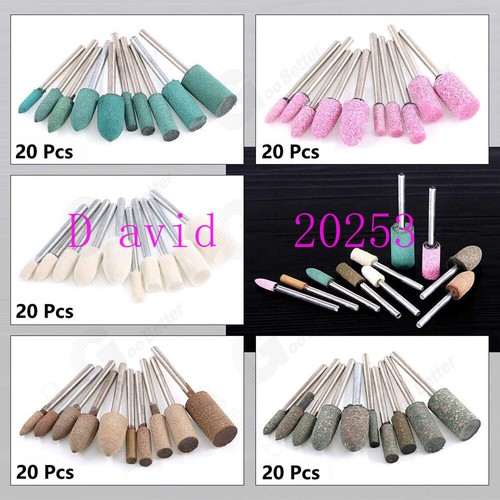 100Pc Rubber Wool Mount Grinding Stone Polishing Burr Point Wheel Kit For Dremel - Picture 3 of 24