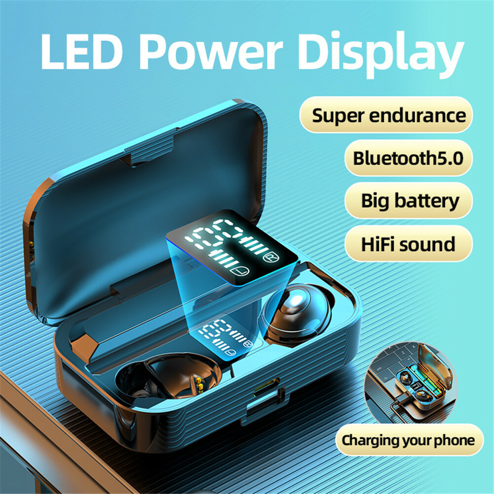 Wireless Headset Noise Cancelling Earphones In Ear Earbuds Bluetooth Phone Call