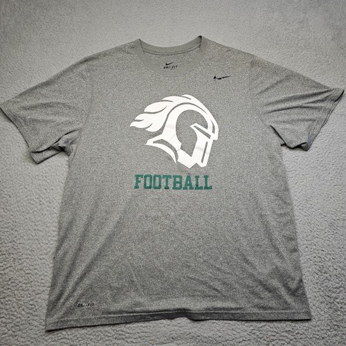 Nike Spartan Shirt Mens XL Gray SHort Sleeve Dri Fit Athletic Sports Casual - Picture 3 of 12